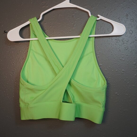 Fabletics Women Siena Green High-Impact Cross Back Sports Bra Size 14 Pit To Pit - Picture 4 of 5